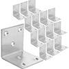 Heavy Duty 2"x2"x2" Stainless Steel Corner Brackets - 90° L Shape Braces for Wood Shelves Bed Frame