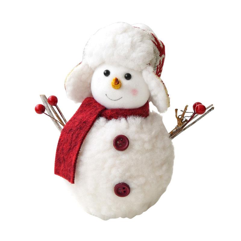 1pc Christmas Cute Ornaments Gift Favors Plush Cartoon Snowman Doll Knitted