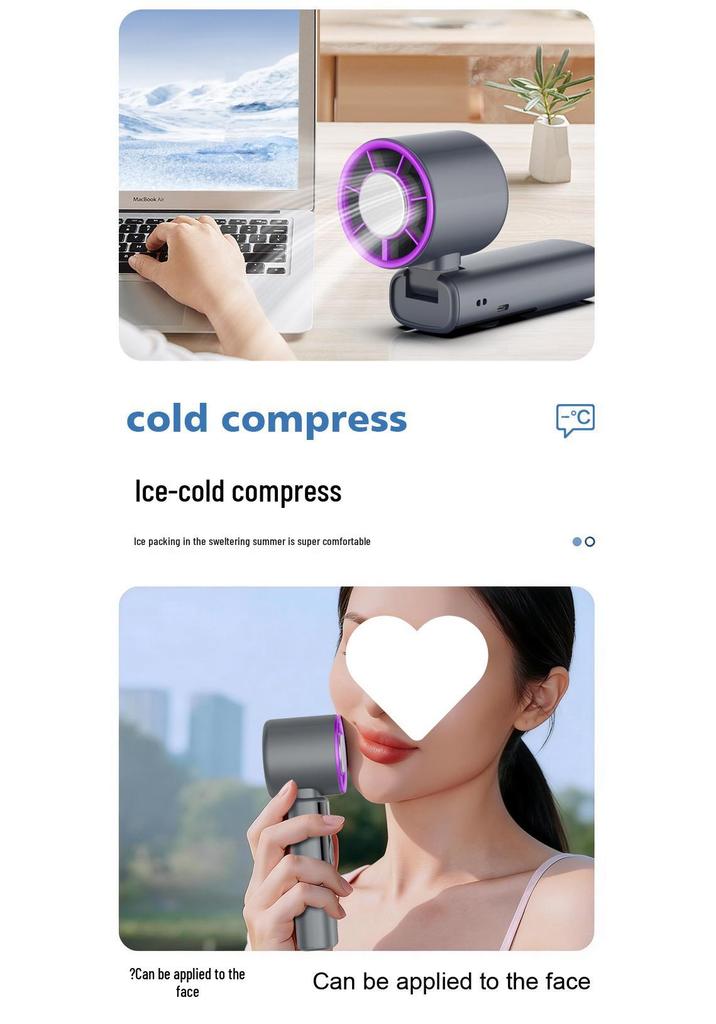 Ice-Powered Mini Fan with Digital Display