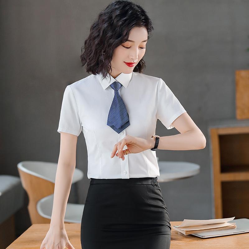 Manufacturer wholesale non-ironing short-sleeved shirt women's interview dress professional shirt women's summer office work clothes