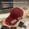 Embroidered Cross Washed Baseball Cap with Holes Punk Style Adjustable Streetwear Hat for Unisex