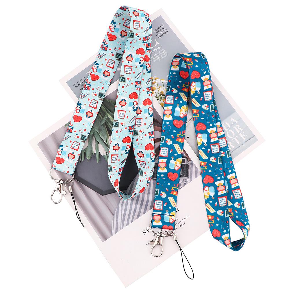 Cartoon Doctor Mobile Phone & ID Lanyard - Fashionable, Sturdy, and Durable Polyester Pendant
