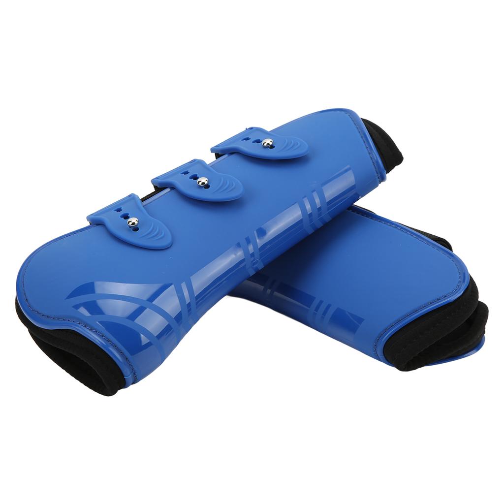 2pcs Horse Front Leg Boots PU Shell Horse Tendon Boots for Jumping Running SportsBlue Front Legs L