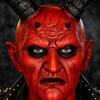 Latex Devil Mask with Horns Red Textured for Cosplayers