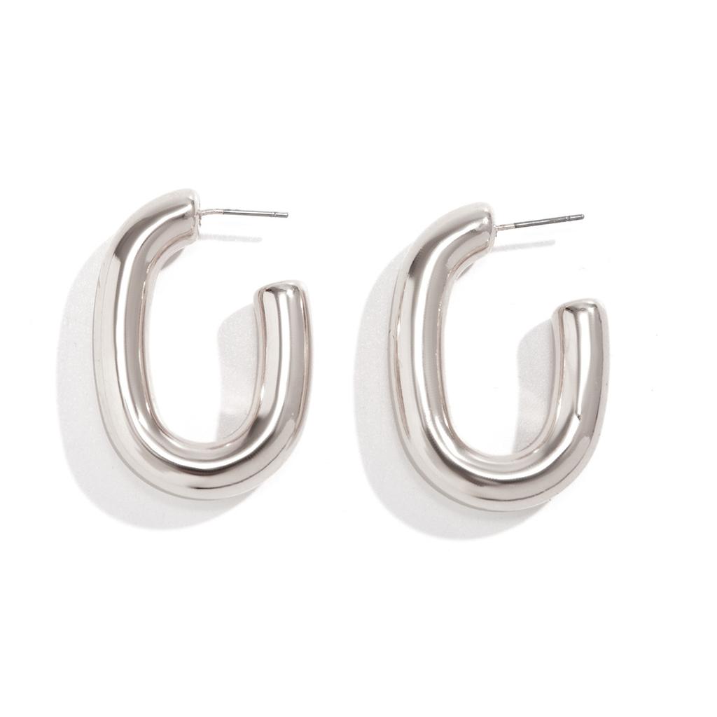 Accessories, Metal Wind Rings, Thick Chain Studs, Sweet and Cool Design, Simple Geometric Earrings for Women