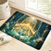 Pokemon Eevee in Golden Pokeball Art Print Non-Slip Doormat, Absorbent Floor Mat for Home Decor