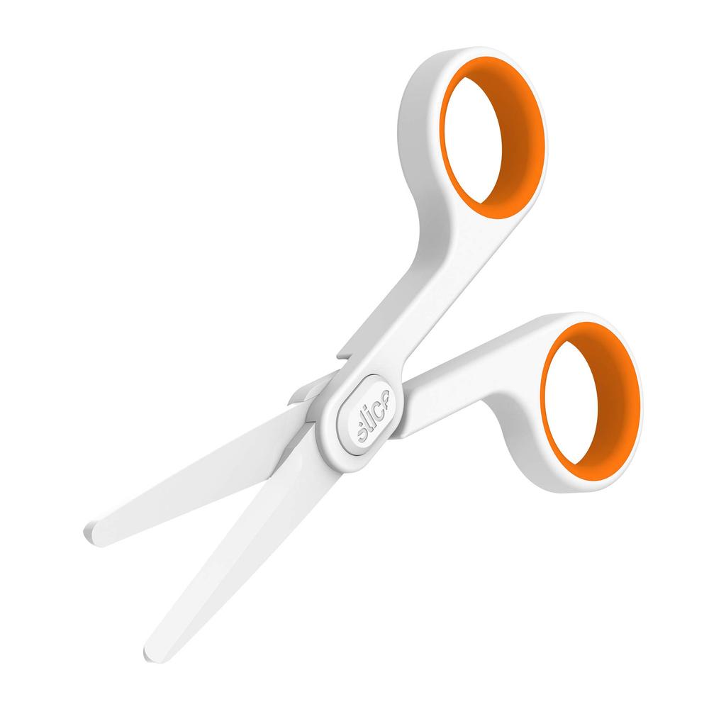 Slice Compact Ceramic Scissors White Orange 10544 Body Handle