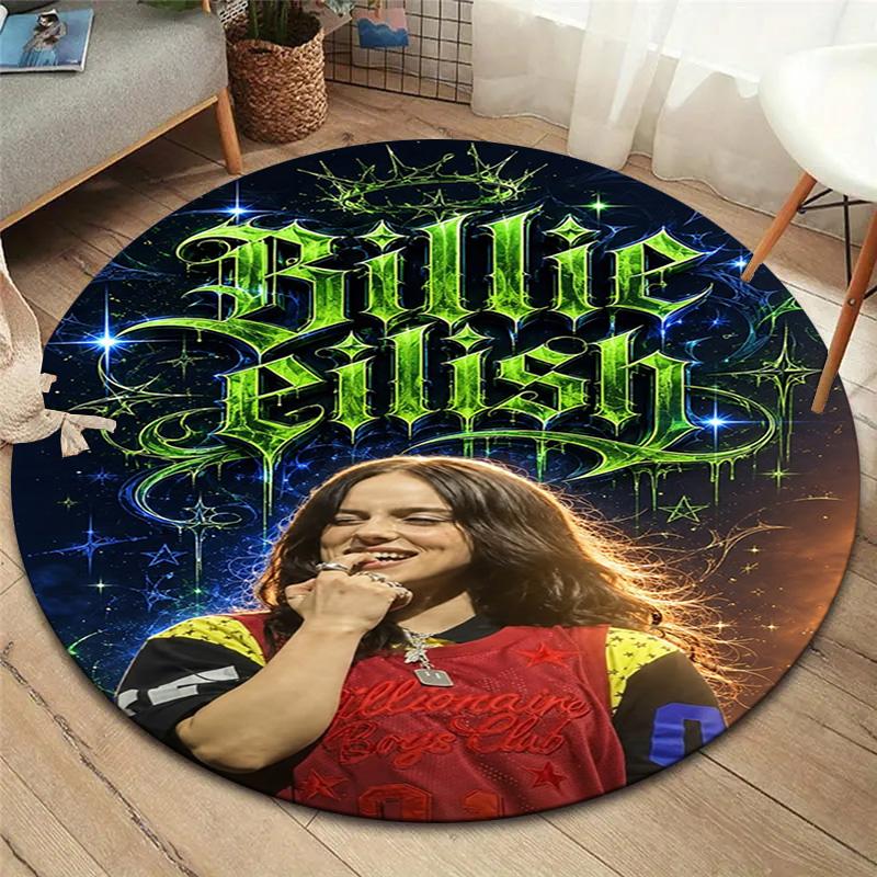 Billie Eilish Round Area Rug,Carpet Rug for Living Room Bedroom Sofa Playroom Decor,Non-slip Floor Mat