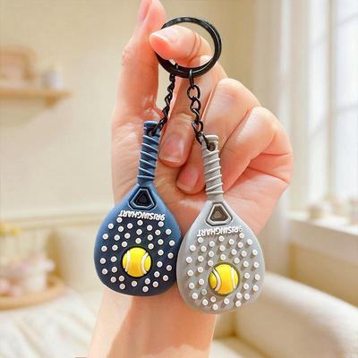 Llavero Metálico Creativo de Raqueta de Pickleball Llaveros de Pelota de Golf Hueca Colorida Colgante para Bolsa de Regalo de Fiesta para Fans de Dink Ball