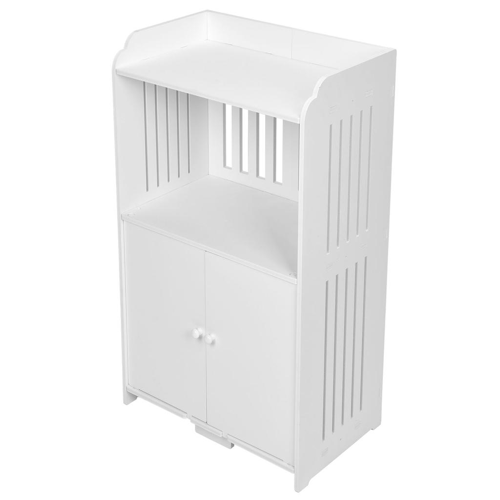 Double Door Bathroom Storage Cabinet Freestanding Cupboard Organizer Shelf Unit for Home Kitchen Furniture