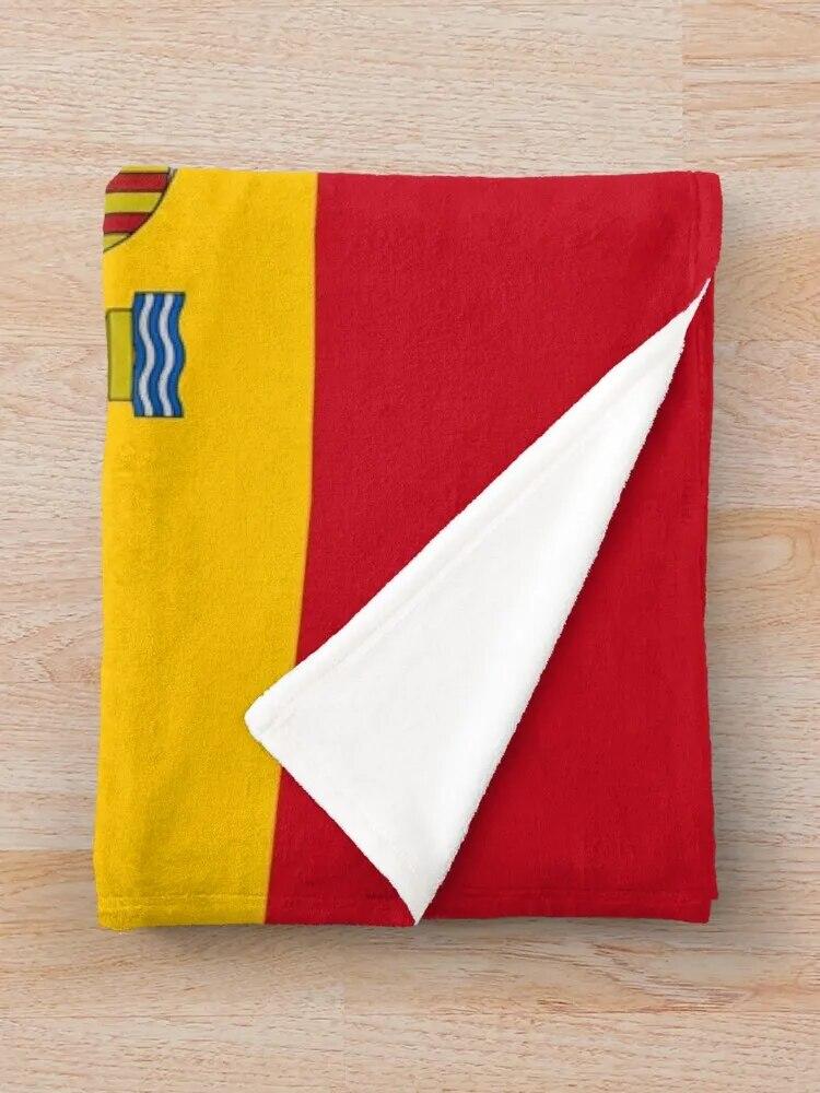Spain Flag Spanish Patriotic Throw Blanket Shaggy Blanket Big Thick Furry Couple Blanket Vintage Blanket