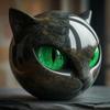Luxusní socha černého kočičího kamene Černý obsidián Křišťálový drahokam Kočka Pryskyřice Kočičí hlava Mramorová textura Kočičí kámen Dekor