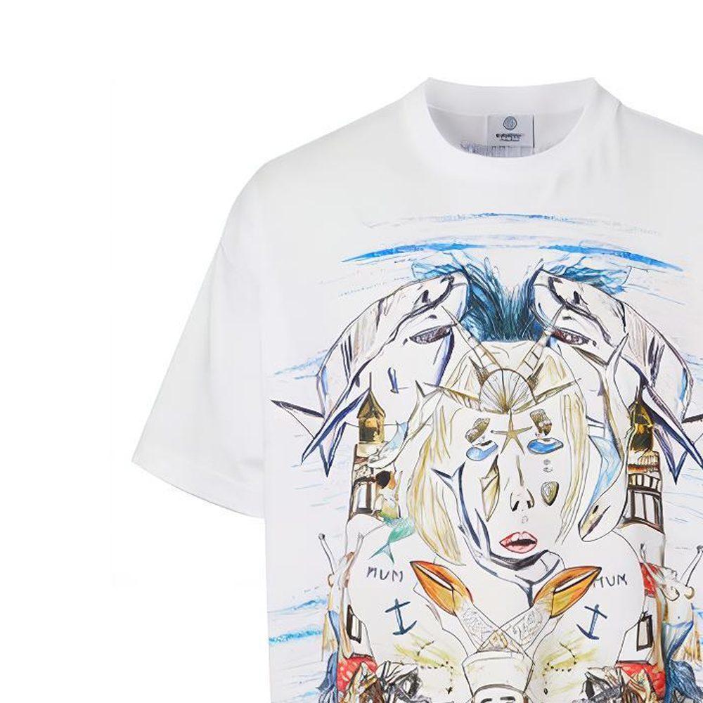 Burberry T Shirts Men's White Crew Neck Moderate 80406811