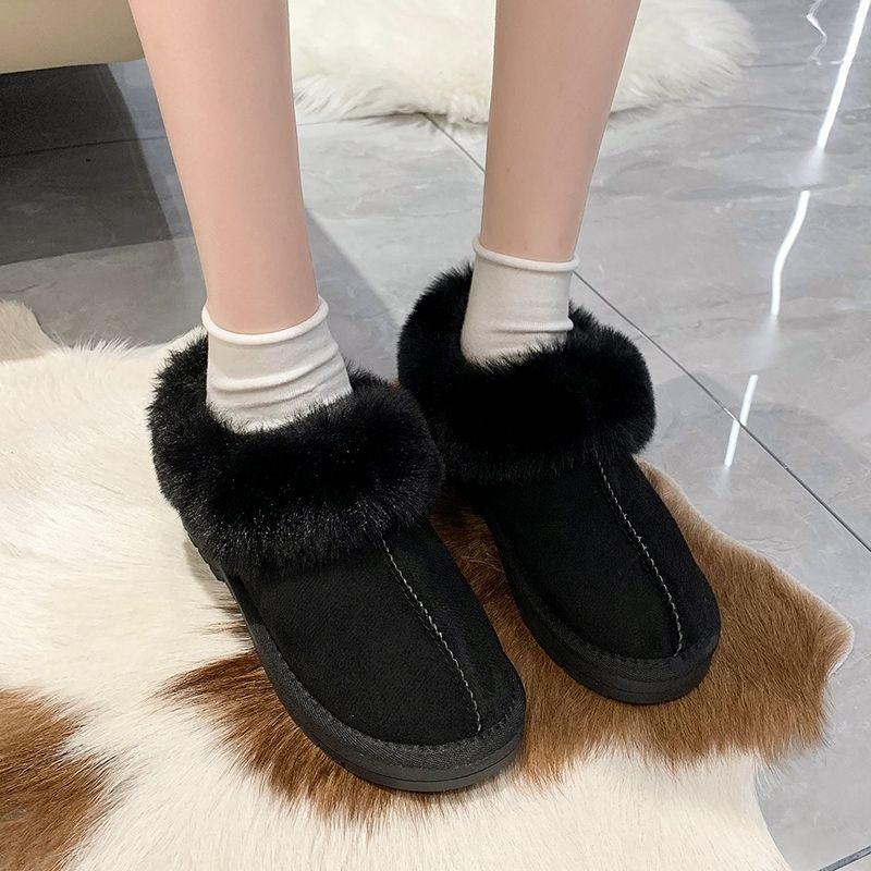 Winterliche Damen-Schneestiefel mit runder Zehenpartie und Fleecefutter, hohe Qualität, Mode 2025, Damenschuhe, neuartig, bequem und elegant, Stiefeletten