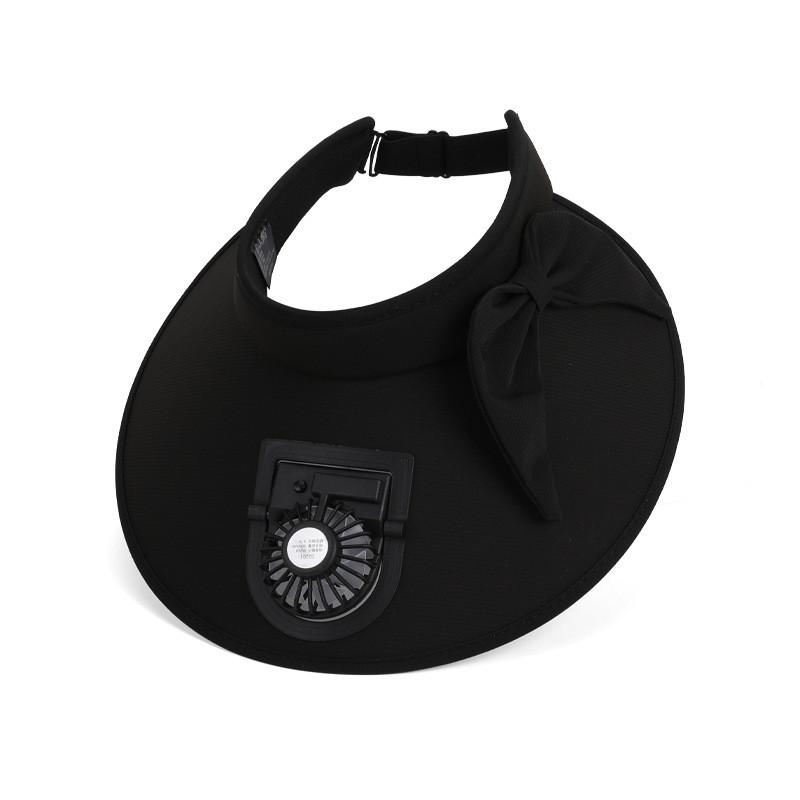 Summer Wide Brim Fan Hat With Breathable Polyester Sunshade For Outdoor Travel Women