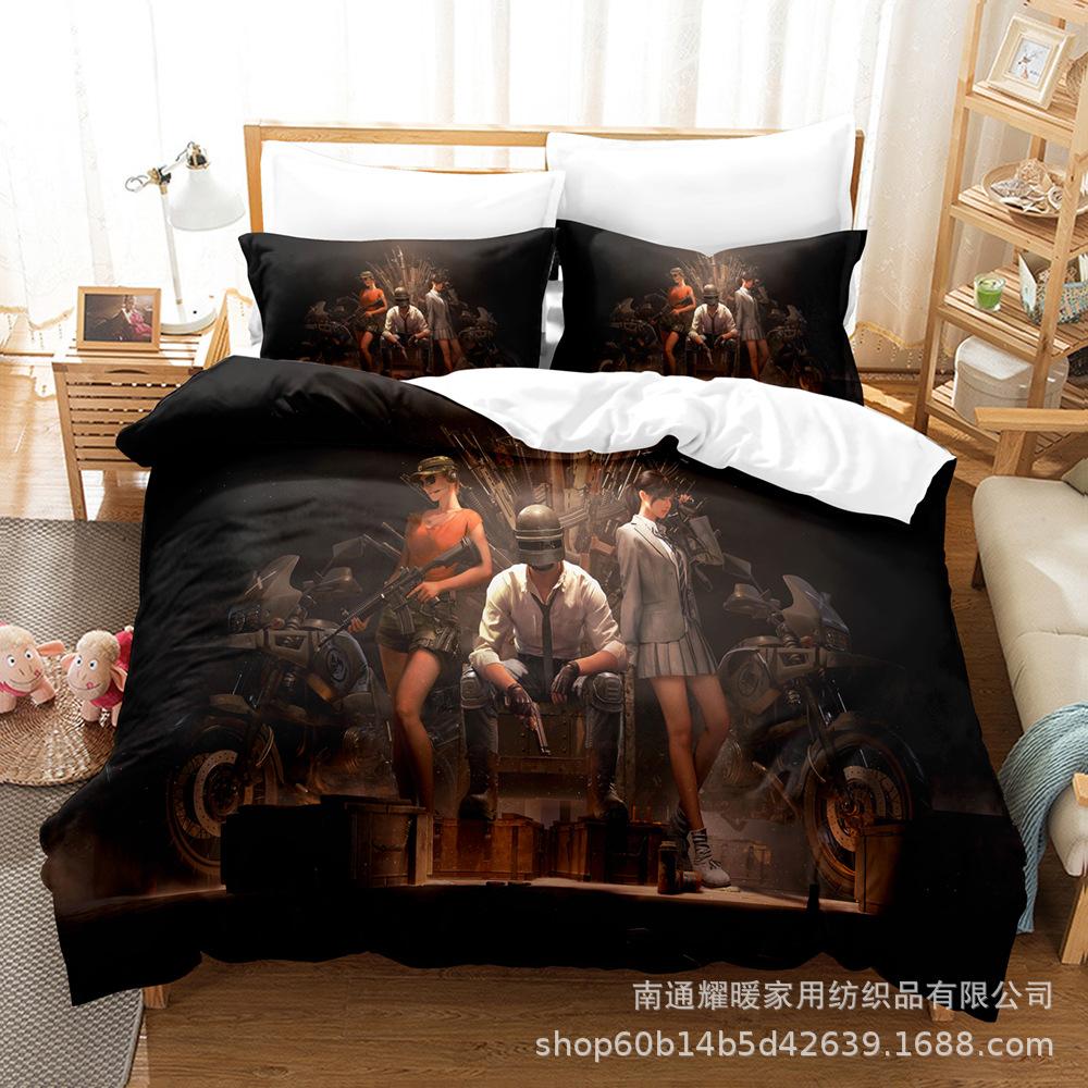 3D Digital Printing Bedding Four-Piece Set Three-Piece Set Bed Sheet Quilt Pillow