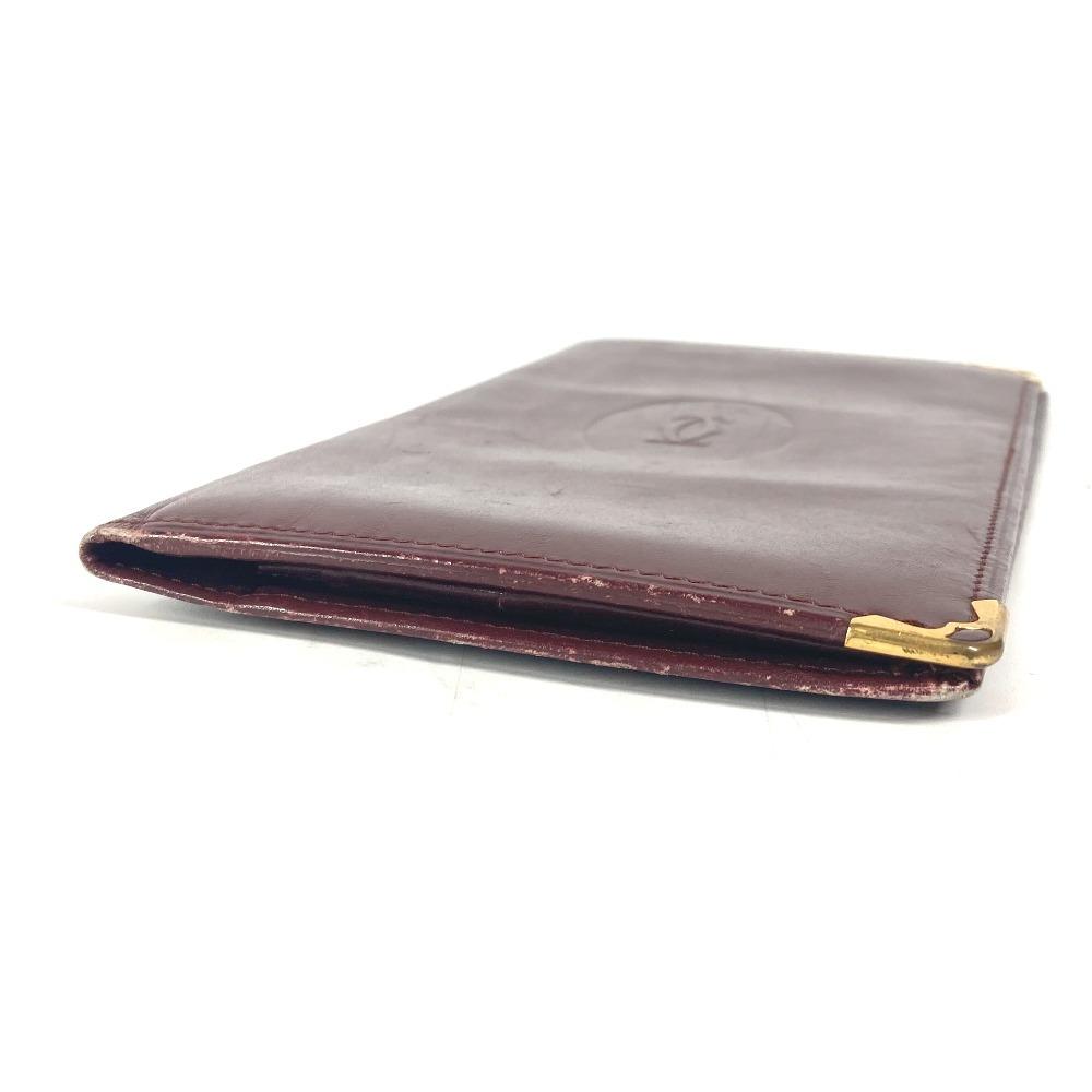 CARTIER Must de Line logo wallet Long wallet Long Wallet Leather wine-red