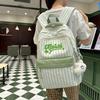 The New Mori Ins High-value Fresh and Sweet Candy-colored Striped Schoolbag for Female Junior High School Students with Large-capacity Shoulders