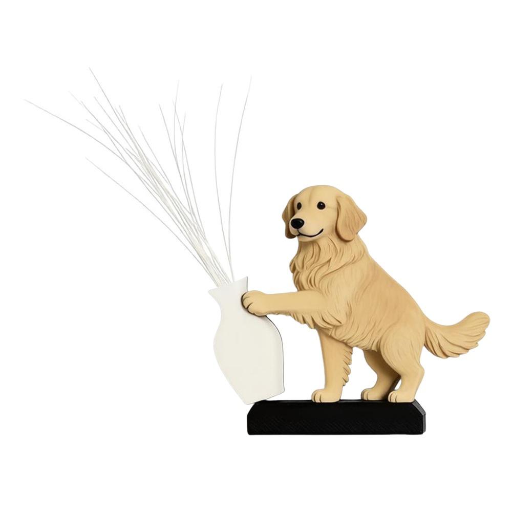 

Mini Puppy Pushing a Vase Ornament Push Bottle Refrigerator Magnet Whiskers Storage Refrigerator Magnet Cartoon