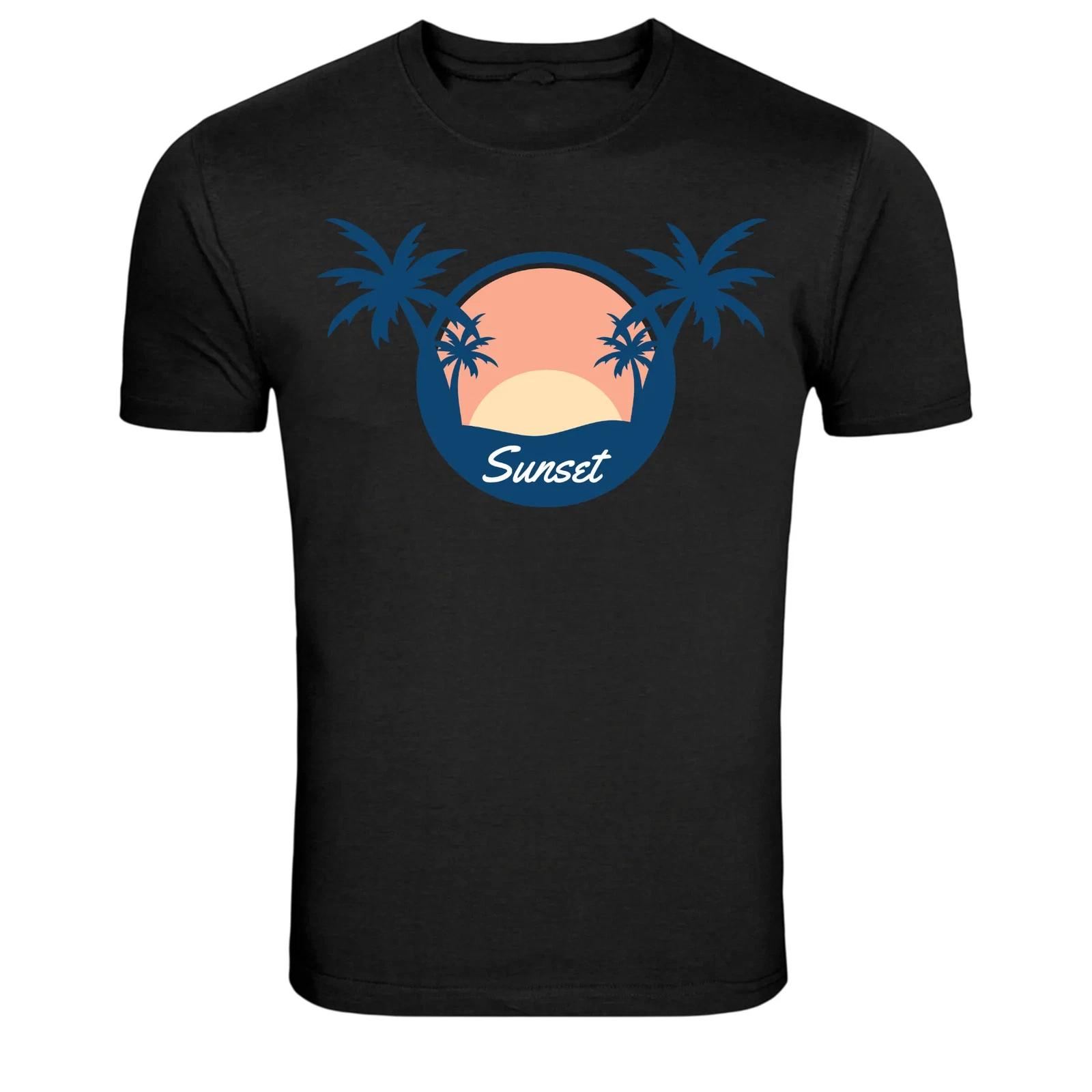 Sunset Tropical Beach Paradise Graphic T-Shirt S