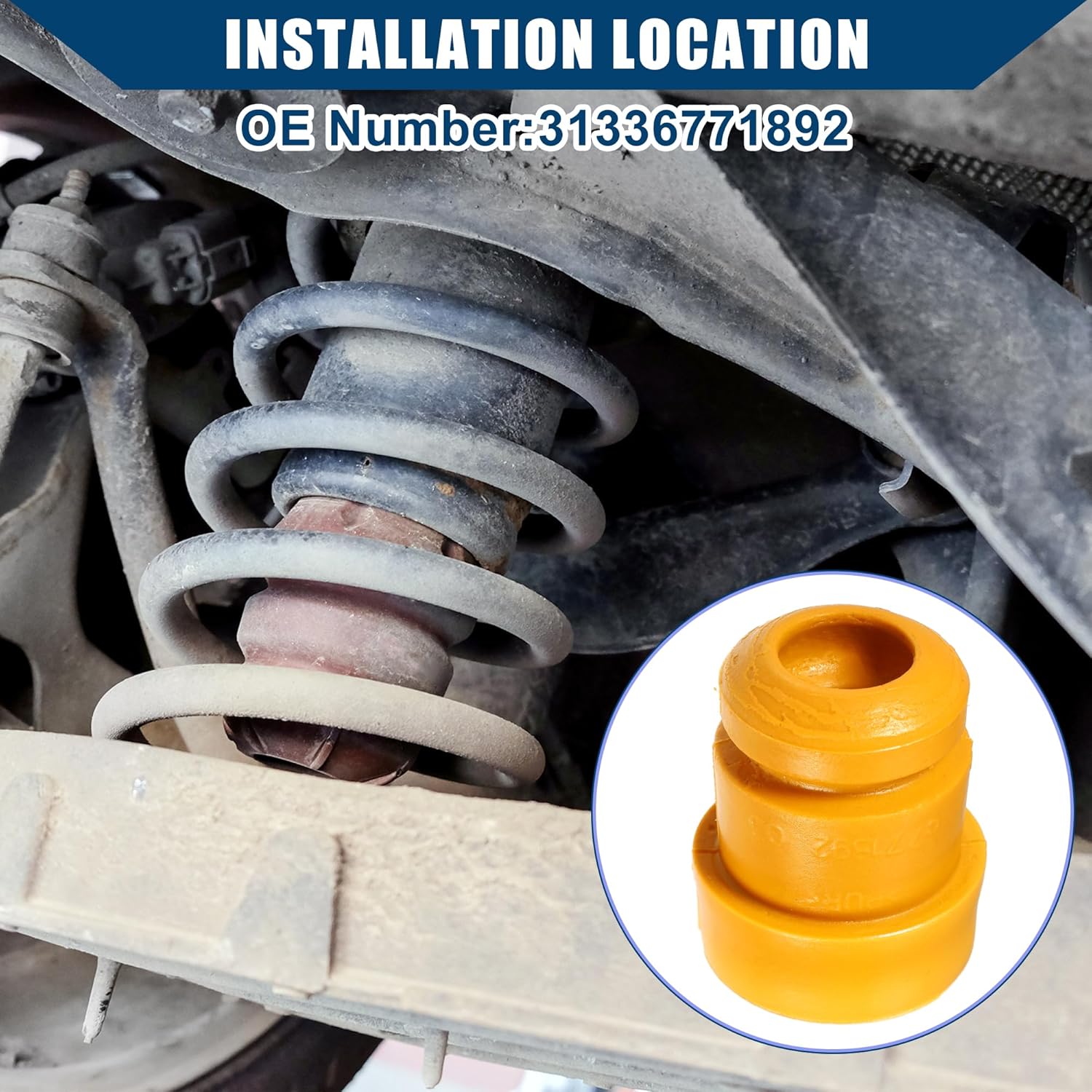 No.31336771892 Suspension Strut Bumper Bump Stop for BMW X5 E70 2007-2013 3.0L 4.4L 4.8L / Front Strut Mount Rubber Bumper Buffer/Durable / 1Pcs