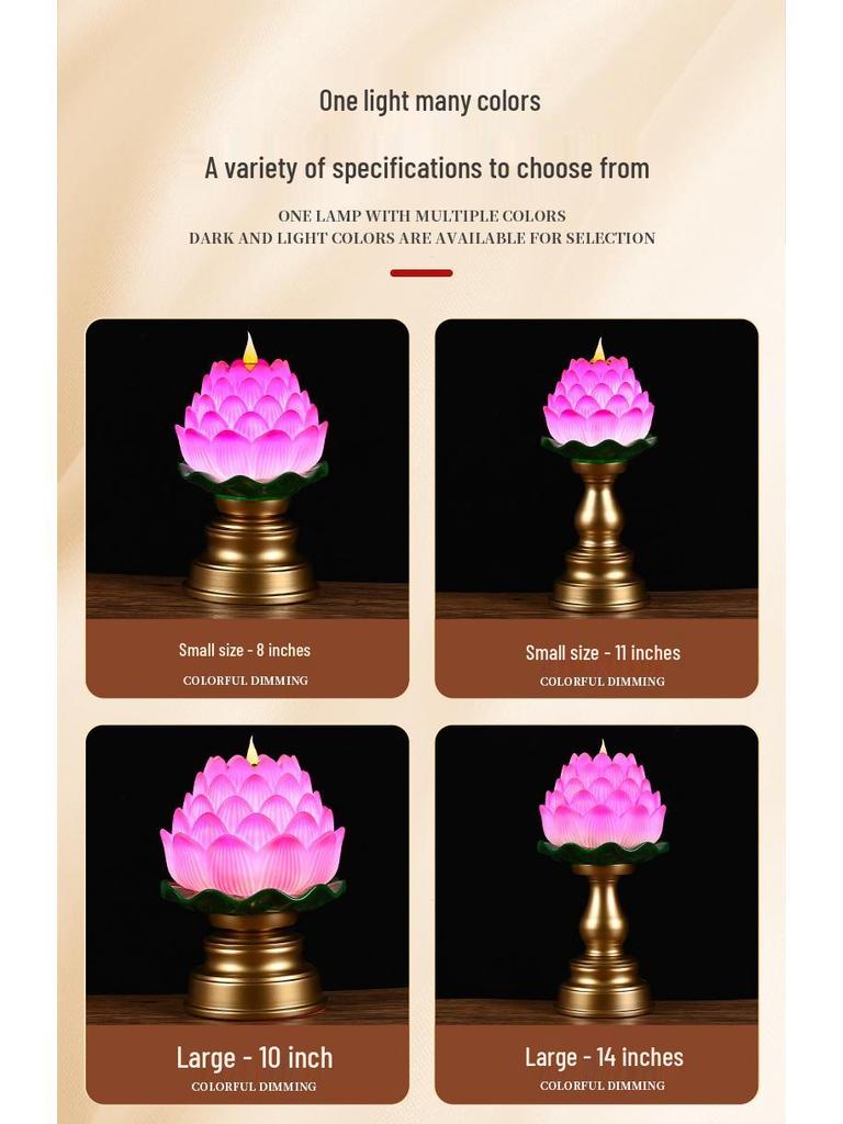 LED Lotus Flame Lamp: Floating Candle Holder with Plug-in/Battery Options, Ideal for Home or Buddha Offerings