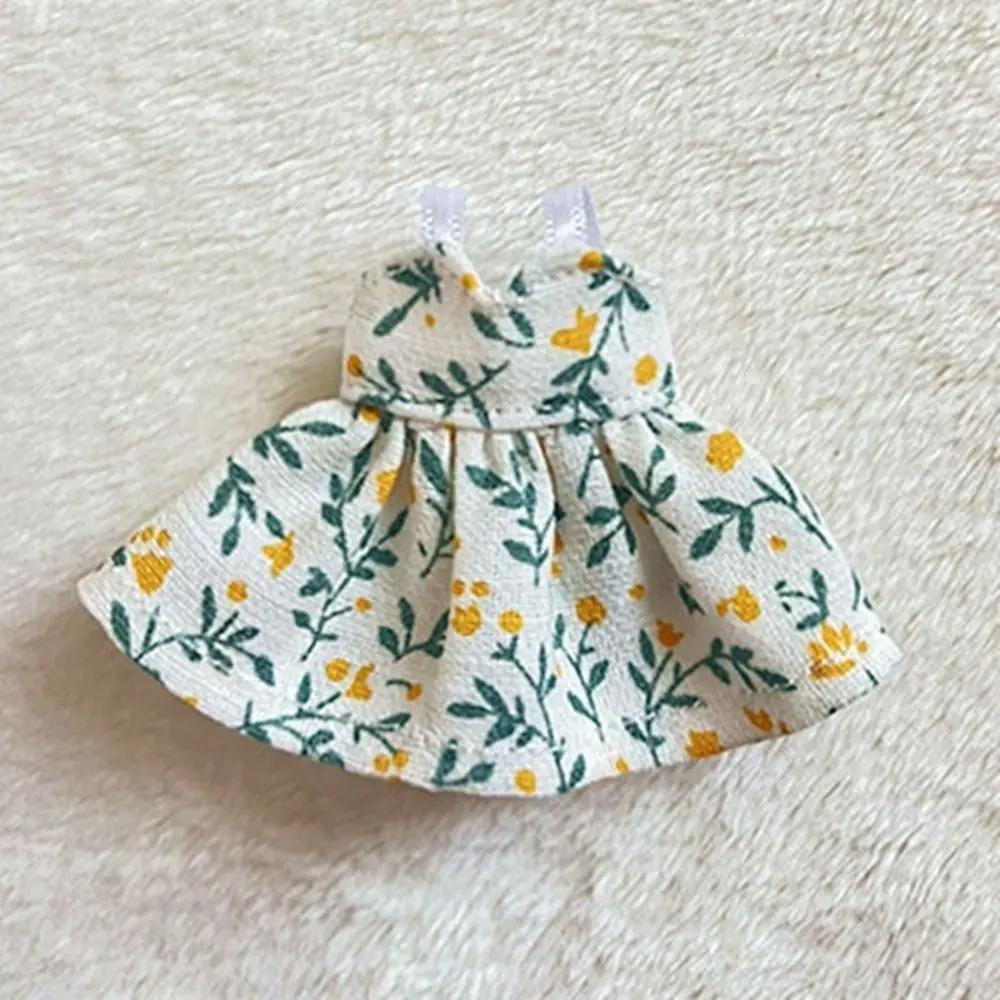 

Handmade Printed Dresses For 1/11 OB11 Dolls Short Sleeve Outfits Dresses Fashion Doll Clothes Skirt For 1/12 BJD Dolls Tops