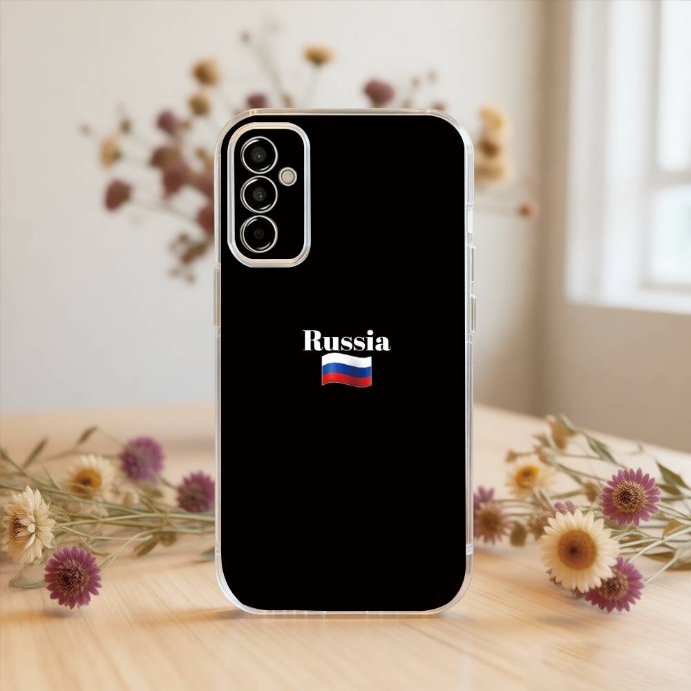 

Russia F-Flag Phone Case For SamsungA10,12,20,21S,30,31,40,50,51,52,70,71 Transparent Cover Samsung a40