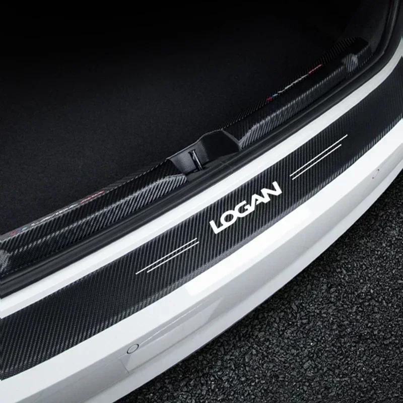 Carbon Fiber Car Door Threshold Stickers Tape for DACIA Logan Badge Duster Spring Lodgy Dokker Trunk Sill Protective Film Decals