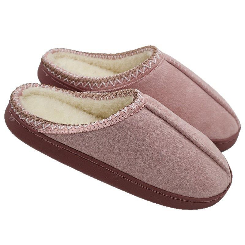 Suede thick-bottomed couple cotton mop winter wear warm home indoor fluffy slippers men's and women's new non-slip