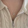 Cupronickel Plated Heart Key Necklace - Stylish, Simple, and Luxurious Collarbone Jewelry.