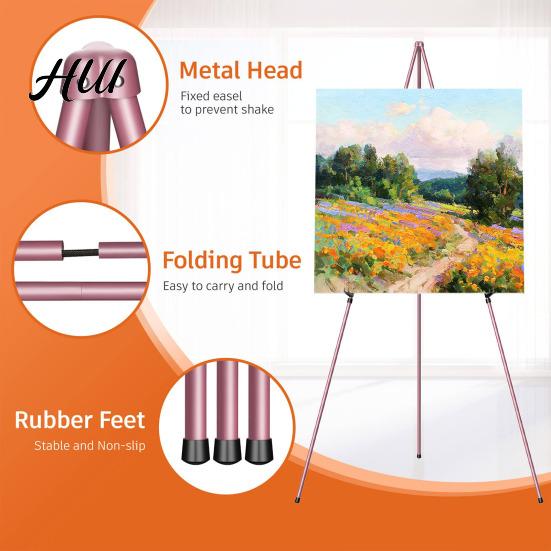 Easel Display Stand Collapsible Portable Metal Tripod Art Adjustable Painting for Canvas Wedding Sign