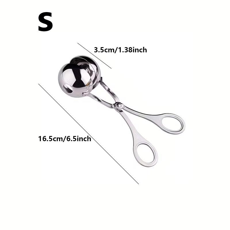 

Stainless Steel Meatball Maker Scoop Non Stick Meat Baller Tongs with Anti Slip Handle Multifunctional Food Ball Maker Kitchen Tool S