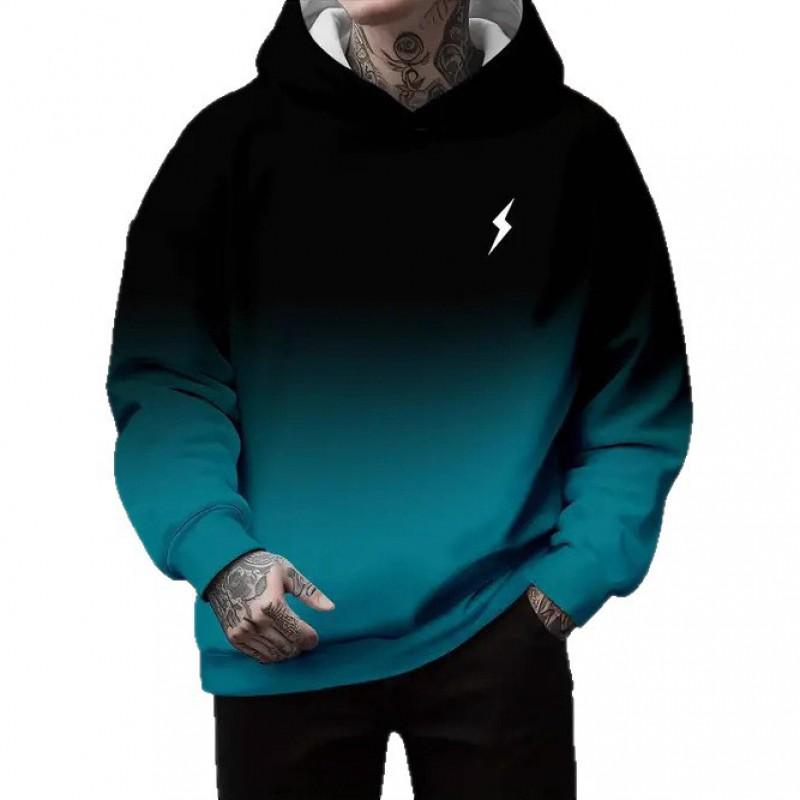 3D Digital Print Hooded Sweatshirt Men Loose Fit Casual Wear