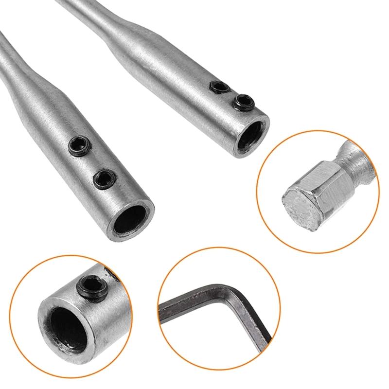 2Pcs Drill Bit Extensions 1/4'' Hexagonal Shank Tool Steel 6Inch and 12Inch for Tight Space Drilling