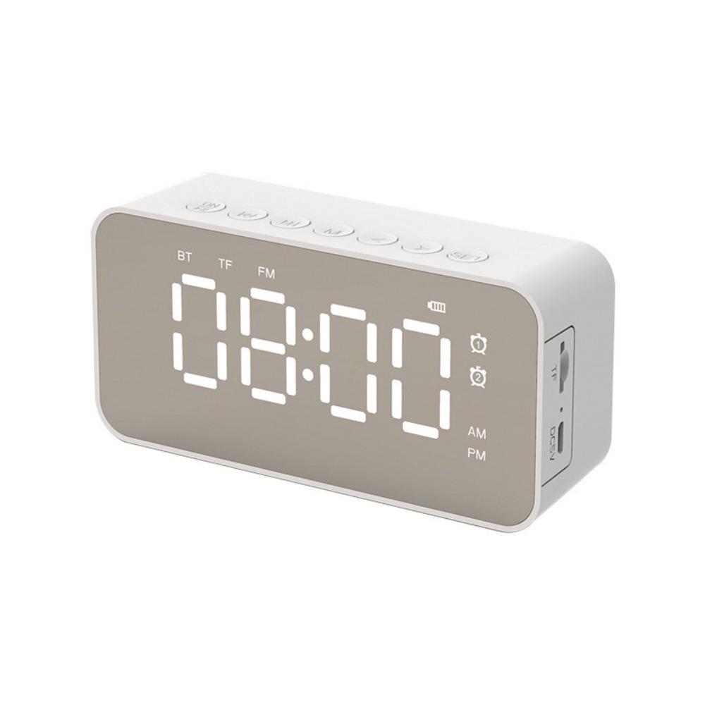 

Stereo Sound Alarm Clock Mini FM Radio Creative Music Player Bedroom белый
