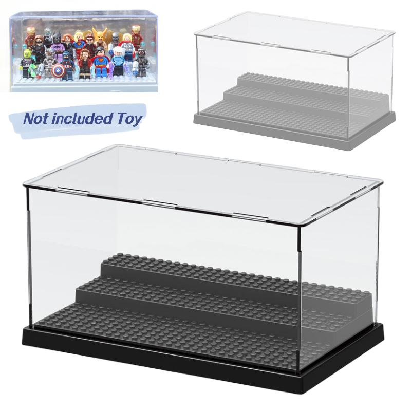 Blocks Building Detachable Display Box Transparent Board Diy Dustproof Storage