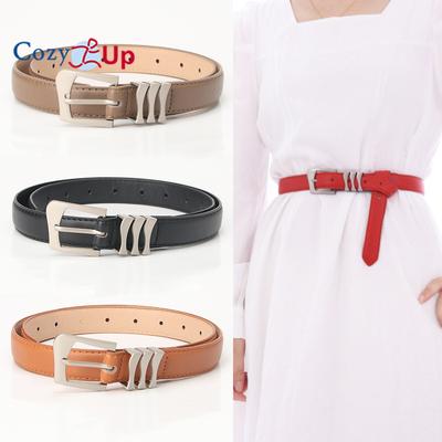 Womens Fashion Leather Belts for Jeans Dresses Pants Black Brown Beige Ladies Belts with Gold Buckle