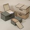Foldable Clothes Storage Box Household Fabric Organizer With Lid Dustproof Multifunctional Clothing Pants Container For Wardrobe