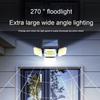 IP65 Waterproof Indoor Solar Lamp Remote Control Solar Lights 306LED 4Heads 270 Degree Wide Angle for Front Door Backyard Garage