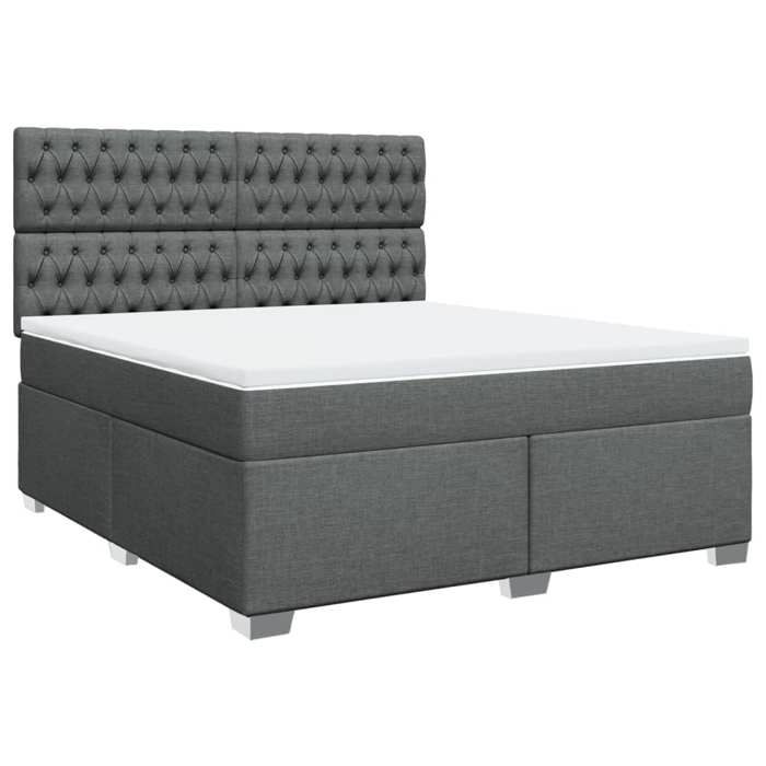 Maison Exclusive - Sommier à lattes de lit avec matelas Gris foncé 180x200cm Tissu
