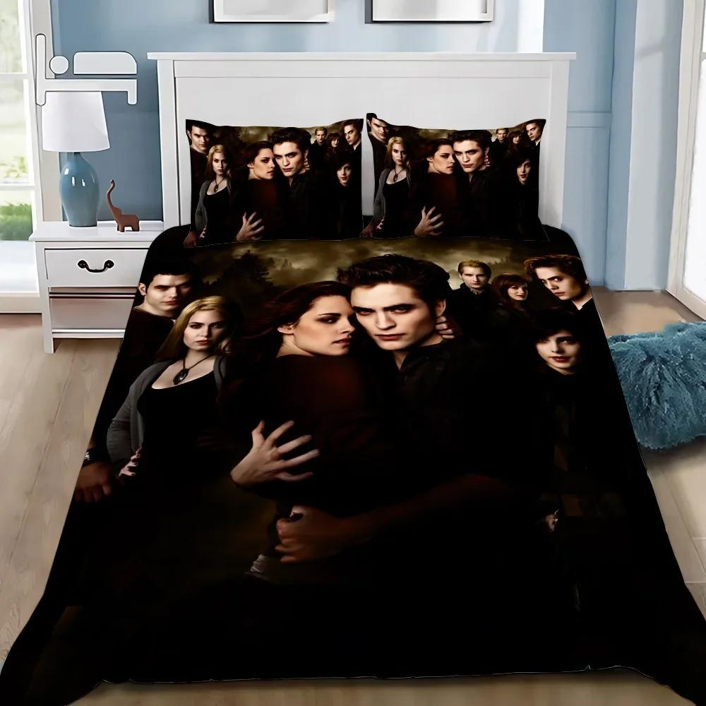 Exquisites Twilight-Saga-bedrucktes Bettwäsche-Set Bettbezug-Set 3tlg. Für Jungen Mädchen Erwachsene Schlafzimmerdekoration Einzelbett Twin Voll