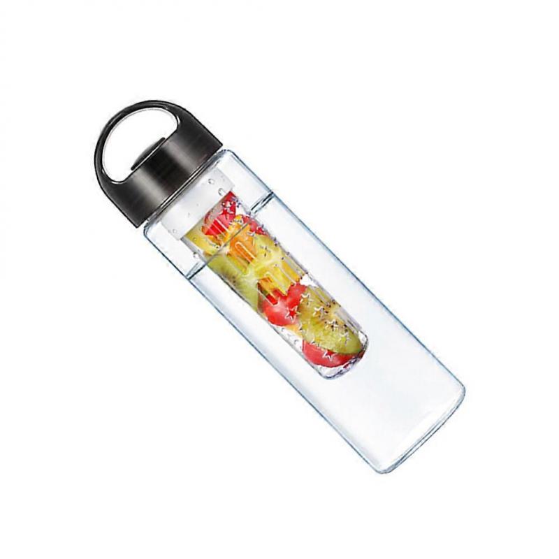 Black 750Ml Leakproof Drinking Cup For Sports Travel With Fruit Basket Holder In Plastic 1Pack