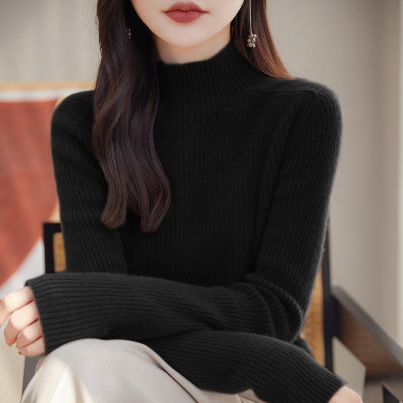 

Свитер с полуворотом Temperament, однотонный, утолщенный, облегающий свитер, утягивающая осенне-зимняя внутренняя трикотажная рубашка 2XL