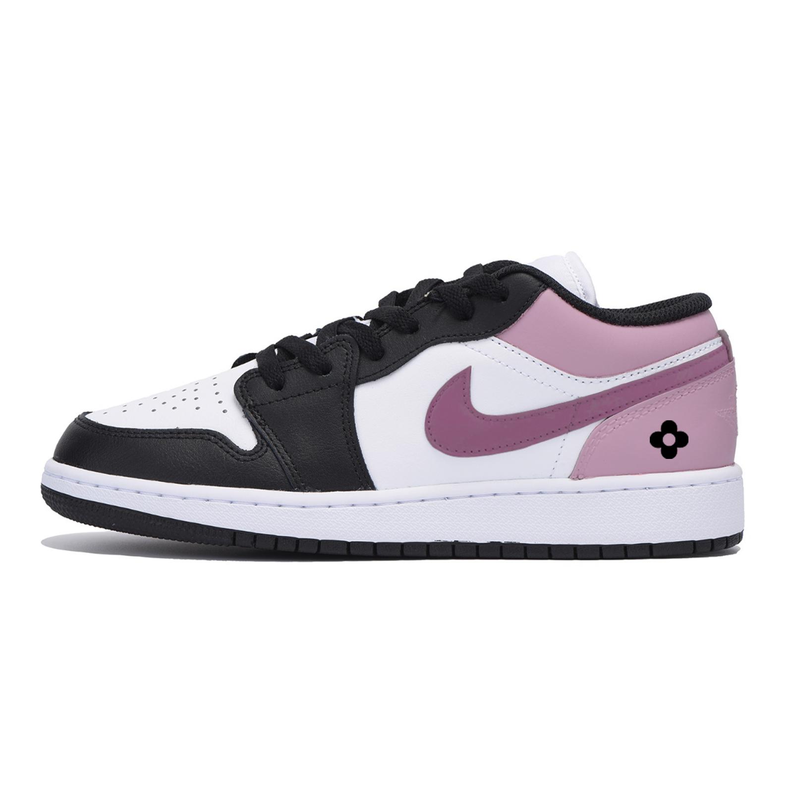 

Jordan Air Jordan 1 Cherry Blossom Raspberry Abrasion Resistant Low top Vintage Basketball Shoes Men s White Pink 553558-131(Team85-) 44