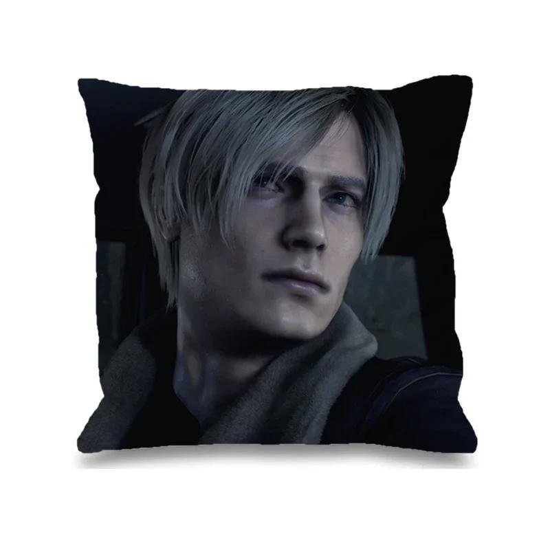 Leon Kennedy Decorative Pillowcase 45x45 Printed Anime Pillow Case Ornamental Pillows for Living Room Cushion Cover