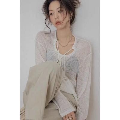 Summe Sheer Lightweight Knit Cardigan Breathable Long Sleeve Cover Up Casual