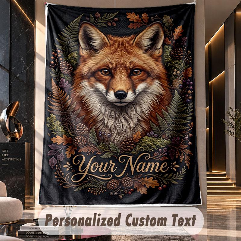 Wolf Fox (234) Theme Custom Tapestry Personalized Custom Name Text Wall Hanging Tapestry Home Decor Background Cloth