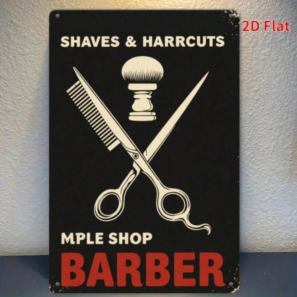 Retro Barber Shop Metal Sign Vintage Salon Wall Art Man Cave Decor Rustic Gift