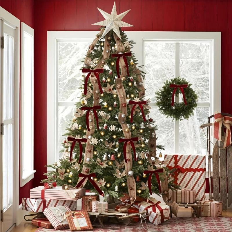 Velvet Bow Gift Pendant - Convenient Home Décor for Christmas Tree Decoration Creative and Interesting Festivals Pendant